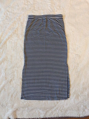 Old Navy Girls Size Large Maxi Skirt Striped White And Blue Size Cotton - Image 1 of 4