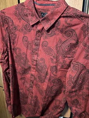 Guess красный пейсли хлопок спортивная рубашка L - Изображение 1 из 3