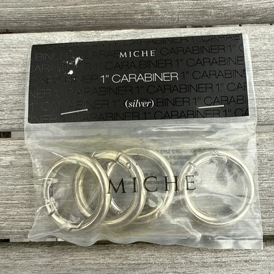 Miche Set of 4 Silver-Tone Silver 1” Carabiner Rings Spring Gate Quick Connect - Image 1 of 3