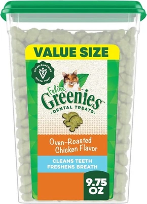 Greenies Feline Adult Dental Cat Treats, Oven Roasted Chicken Flavor, 9.75 oz. T - Image 1 of 4