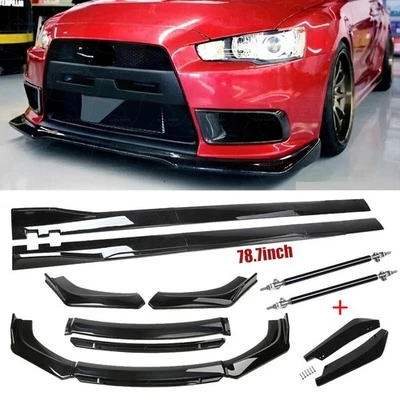 For Mitsubishi galant es Front Bumper Lip Chin Spoiler Splitter Glossy Black - Image 1 of 4