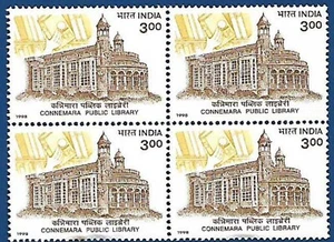India 1998 Connemara Public Library  Education Architecture Stamp Blk/4  MNH - Picture 1 of 3