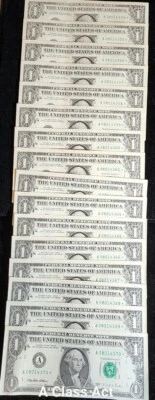 16, 1995  STAR NOTE $1 Dollar Bill ( BOSTON A ) UNCIRCULATED Consecutive. T8185 - Image 1 of 4