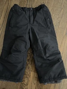 Lands End Lands' Size 4 Boys Girls Squall Ski Pants Snow Iron Knee Black EUC - Picture 1 of 6