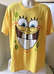 Nickelodeon SpongeBob Squarepants Yellow Graphic Tee T Shirt Size XL Cotton New - Imagen 1 de 5