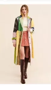 $430 Anthropologie Colin Locascio Pamela Trench Coat Vegan Leather XS - Picture 1 of 8