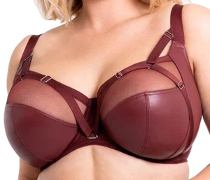 Curvy Kate Enclose Balcony Cage Bra Size 85H UK 38FF Extra Strap in Faux Leather - Picture 1 of 7