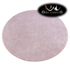 MODERN thick CARPETS Round "SAN MIGUEL" blush pink plain one colour Best Quality - Picture 1 of 6