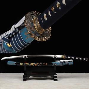 Arcilla Templada L6 Acero Japonés Samurai Espada Katana Real Hamon Navaja Afilada - Imagen 1 de 13