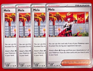 4x Mela 167/182 Pokémon TCG Paradox Rift Trainer Lot Playset NM Fire Energy - Picture 1 of 1