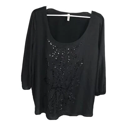 Blusa Xhilaration Mujer Negra En Capas Sobre Cuadros Talla 3 Escote Redondo Foto 1 de 4