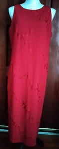 VINTAGE Plaza South A-Linie Kleid rot Maxi ärmellos Petites 10 KOSTENLOSER VERSAND - Bild 1 von 5