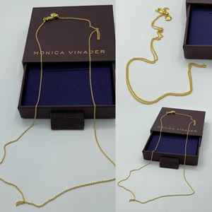 Monica Vinader feine Kette Halskette 22' 18k Gold Vermeil UVP 70£ - Bild 1 von 10