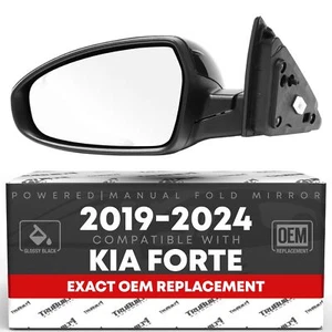 Driver Mirror for Kia Forte - Power, Manual Fold, Flat Glass - Driver Side Mi... - Picture 1 of 7