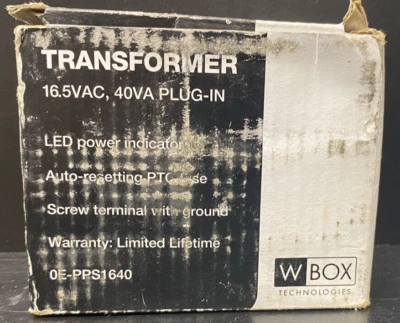 Wbox Technologies OE-PPS1640 Plug In Transformer 16.5 VAC 40 VA