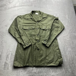 Chemise utilitaire vintage années 60 US Army OG-107 coton satiné années 60 Deadstock Medium M - Photo 1/9
