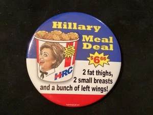 HILLARY MEAL DEAL 3 1/4 ZOLL POLITISCHER KNOPF - Bild 1 von 2
