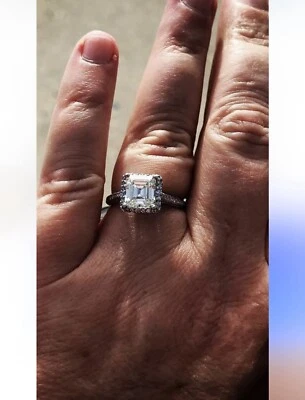 Anillo de compromiso Tacori diamante cuadrado esmeralda corte Asscher 1,61 centro VS2 platino  Foto 1 de 4