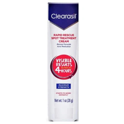 Clearasil Acne Spot Treatment Cream Rapid Rescue Maximum Strength Medication 1oz - Image 1 of 3