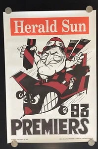 1993 Essendon Bombers WEG AFL / VFL Premiership Poster Herald-Sun - Excellent - Picture 1 of 2