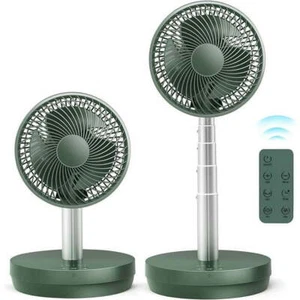 Portable Foldable Pedestal Fan- Rechargeable Battery with 10 Speeds , Remote - Picture 1 of 7