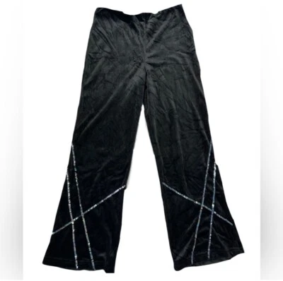 Винтажные бархатные эластичные брюки-пуллоны Amy Byer 90-е Y2K с блестками на талии размер 16 - Изображение 1 из 4