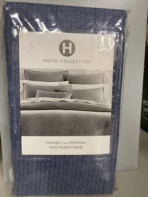 COLECCIÓN HOTEL Franela de Portugal Espiga Azul KING Almohada Falsa Nuevo en Paquete Foto 1 de 4