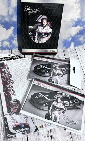 Dale Earnhardt Stationary Lot Magnet MEMO Pad 2- Note Card sets Flip Note Book Cover