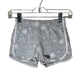 Wonder Nation Girls Loose Fit Shorts Medium 7/8 Unicorn Sun Stars Clouds Gray - Picture 1 of 4