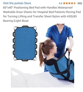 Almohadilla de cama duradera de doble cara - Reutilizable e impermeable movilidad del paciente Puholo - Imagen 1 de 6