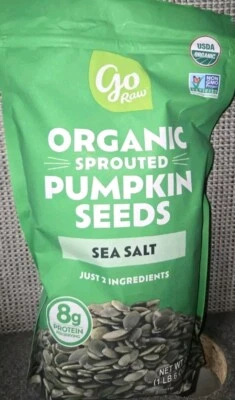 Organic Sprouted Pumpkin Seeds Sea salt Go Raw 22 OzNon GMO  Gluten Free Bag - Image 1 of 4