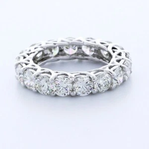 7ctw H VS2 Round Cut Earth Mined Certified Diamonds White Gold Eternity Ring - Picture 1 of 7