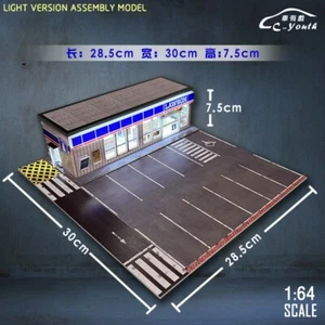 1/64 Diorama Car Garage Model LED Lighting City Parking Lot Scene Building Model - Picture 1 of 76