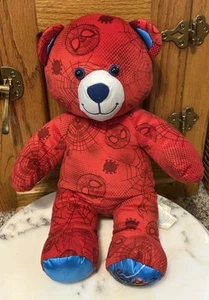 2021 Spiderman Build A Bear Red Marvel Spider-Man All Over Web Pattern - Picture 1 of 9