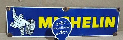 Michelin Porcelain Enamel Sign  30 x 8 Inches 1 Sided - Image 1 of 4