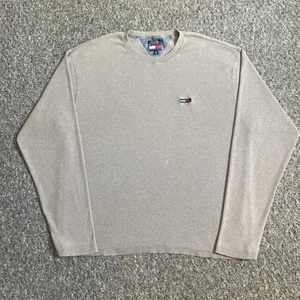 Tommy Jeans Hilfiger Lightweight Sweatshirt Embroidered Crew Fits As Men's XL - Picture 1 of 5