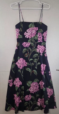 Aqua Bloomingdale's Midnight Bloom Floral Cotton Dress NWT $118 Small - Image 1 of 4