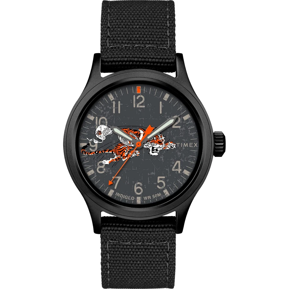 Timex Men's NFL Scout 40mm Watch – Cincinnati Bengals with Black Fabric Strap