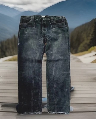JEANS ANTIGUOS DENIM CON BOTONES LAVADO OSCURO CORTE RECTO PARA HOMBRE TALLA GRANDE Y ALTO 42 X 32 Foto 1 de 4