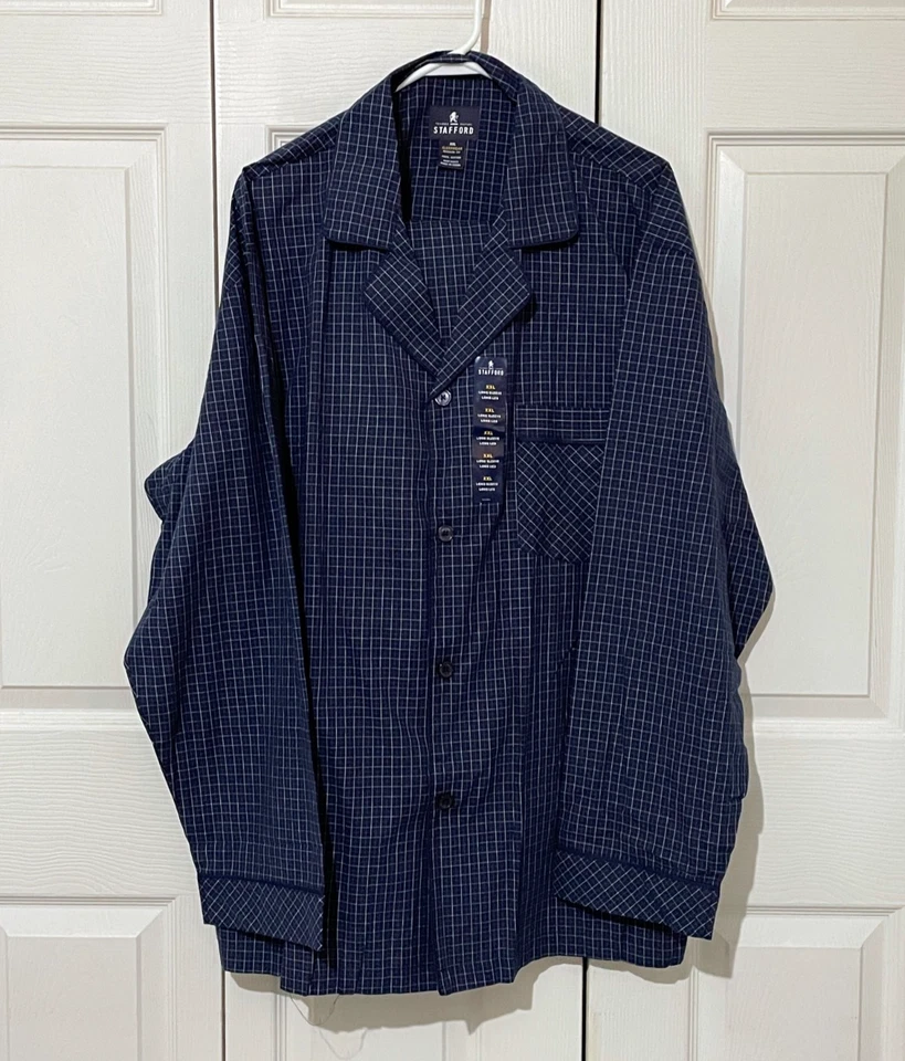 Conjunto de pijama para hombre Stafford SleapWear ajuste regular azul tattersall talla XXL Foto 1 de 4