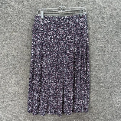 Christopher & Banks Skirt Women M Medium Black Polka Dot A-Line Midi Pull On - Image 1 of 4