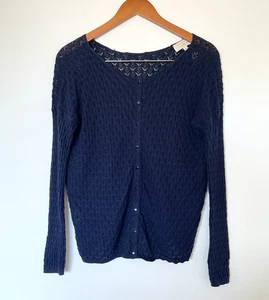 La Maille Sezane Damen Baumwolle Cardigan Pullover Gr. XS Dark Navy Made in Italy - Bild 1 von 8