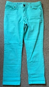 WHITE STUFF Womens Cropped Jeans UK 10 ‘Clear Water’ Vibrant Turquoise L25 - Picture 1 of 14