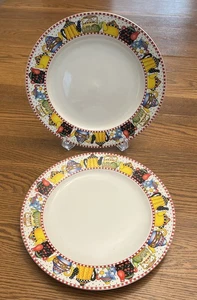 Mary Engelbreit Sakura Afternoon Tea Speiseteller 11" Vintage 1994 2er Set SCHÖN - Bild 1 von 4