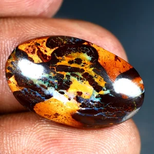 Cabochon ovale 13,59 ct (23 x 14 mm) multicolore opale Koroit australiano masso - Foto 1 di 1