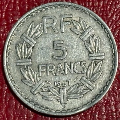 MONEDA DE 5 FRANCOS FRANCIA 1947 B GRADO SUPERIOR - 438 SEP Foto 1 de 2