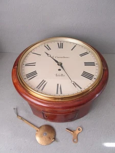 Antiguo-?  Reloj de Pared Redondo S. Earnshaw Wells 141/2"-Diámetro ***Leer por favor - Imagen 1 de 24