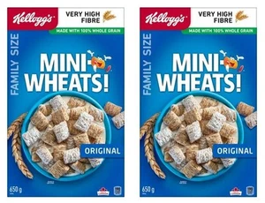Kellogg's Mini-Wheats Cereal Original Family Size, 650g (2 Pack) - Picture 1 of 6
