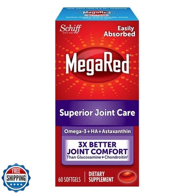 Suplemento de aceite y articulaciones de krill Omega-3 - Megared Joint Care 60 cápsulas blandas - EPA Foto 1 de 4