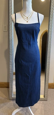 Vestido Lápiz Jason Wu Nuevo con Etiquetas Azul Denim Midi Talla Pequeña Minorista $625.00 Foto 1 de 4